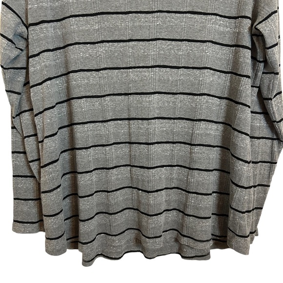 LUCKY BRAND Long Sleeve Gray/Black Striped Top 2X - Picture 7 of 7